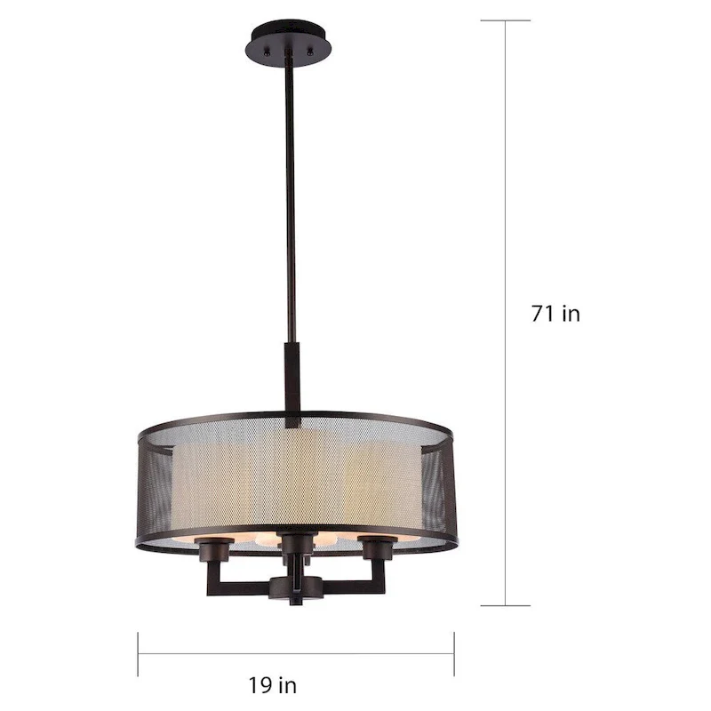 Transitional 4-light Oil Rubbed Bronze Pendant