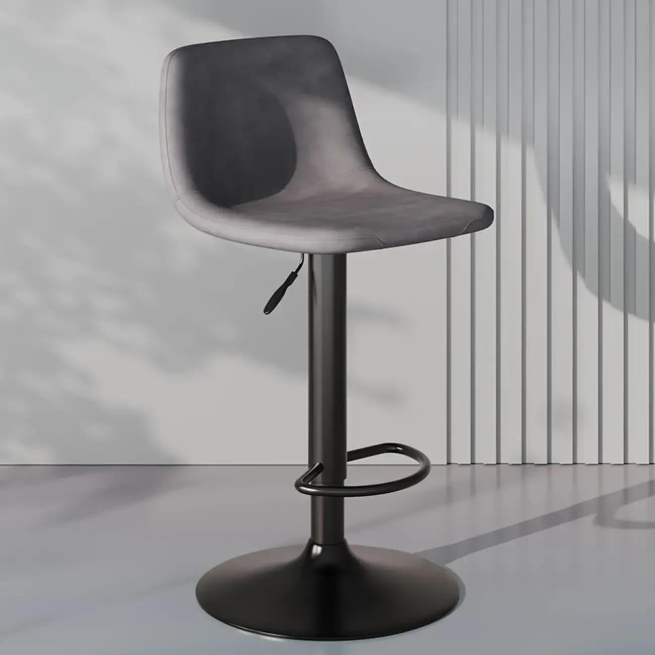 Modern Leather Swivel Bar Stool Adjustable Height