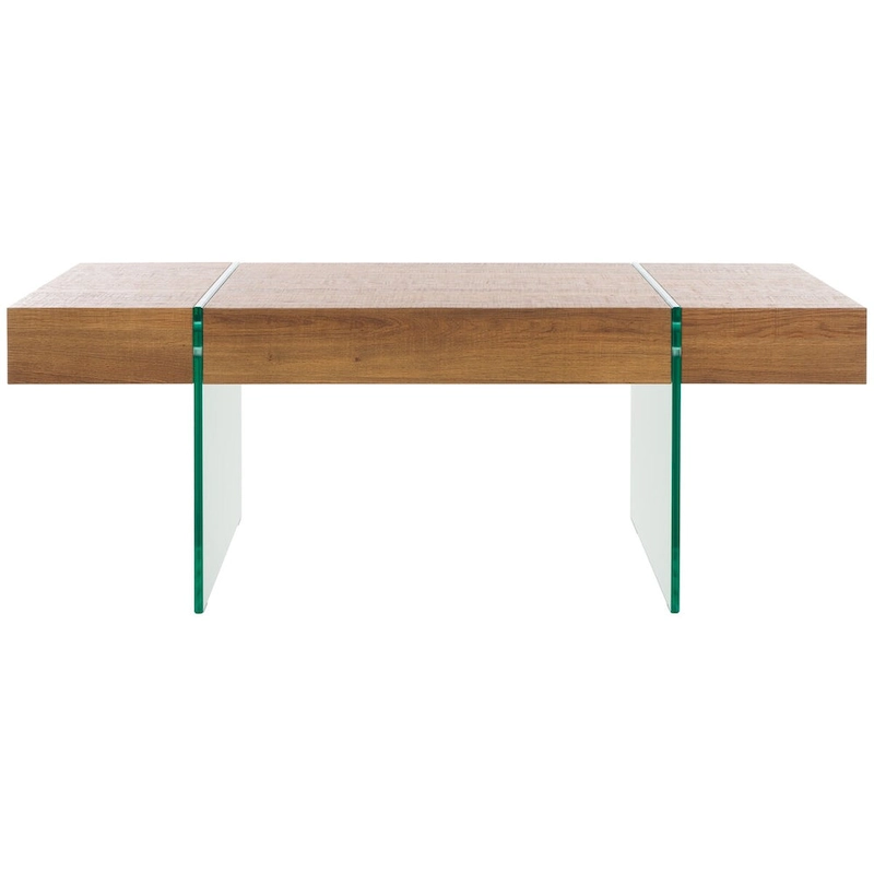 SAFAVIEH Pluma Glass Leg Rectangular Coffee Table - 43.3 W x 23.6 L x 15.7 H - 43Wx24Dx16H