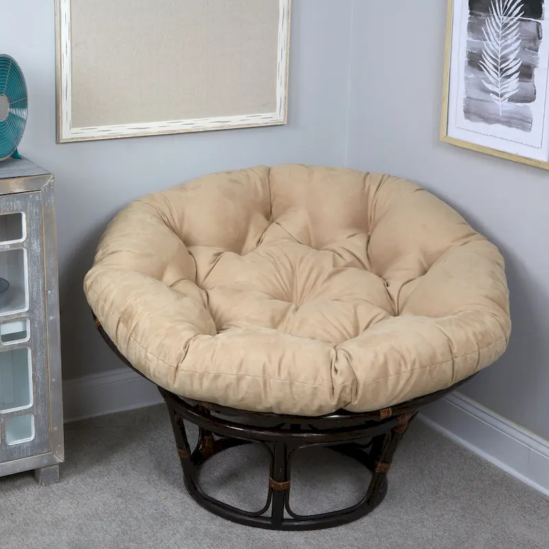 Klear Vu Solid Micro Suede Thick and Fluffy Replacement Papasan Chair Cushion