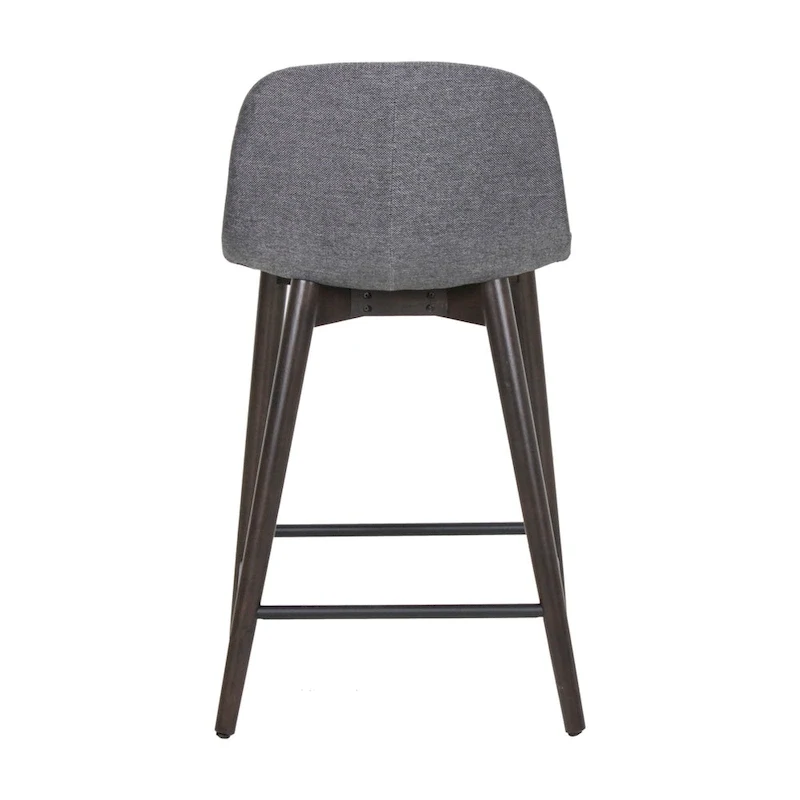 Upholstered Solid Wood Counter Stool With Footrest by East at Main