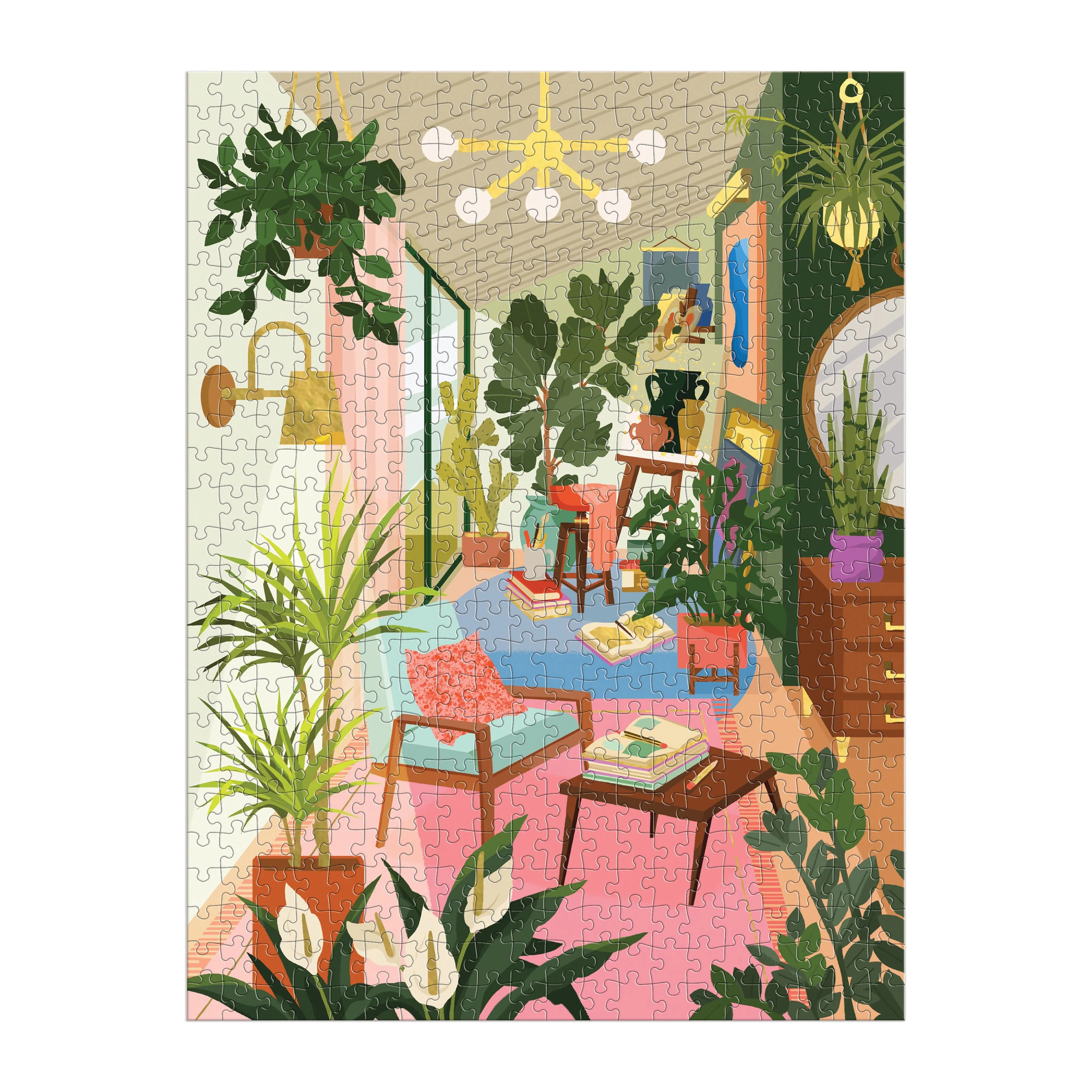 Galison Houseplants Book Puzzle - 500 pcs