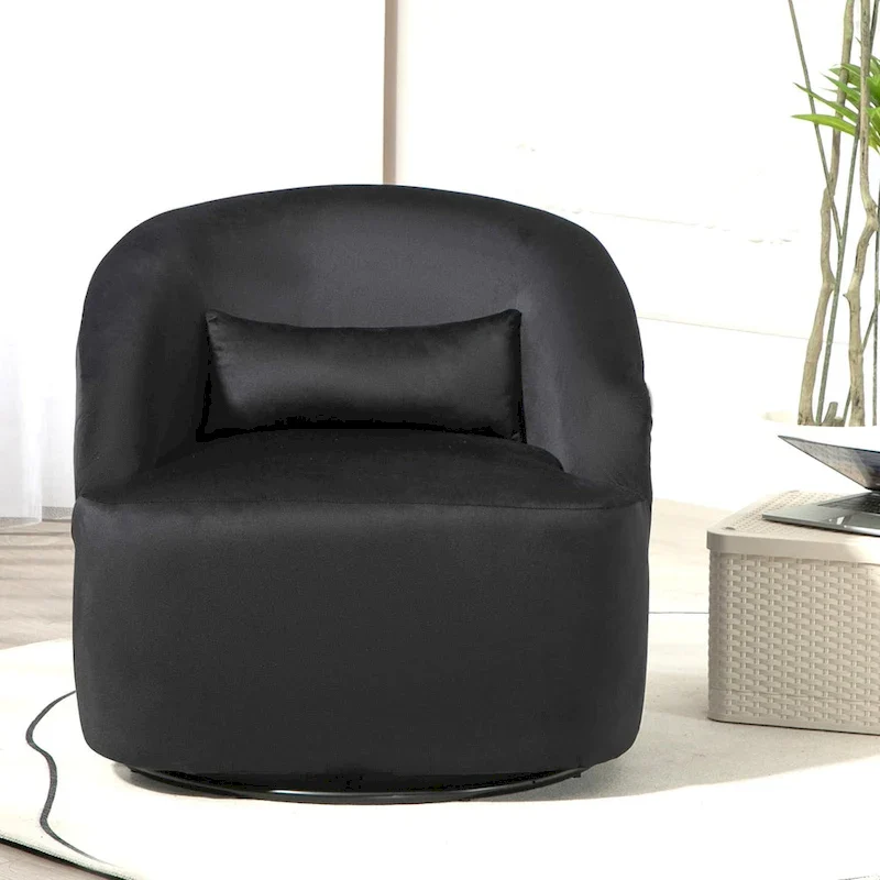 Modern Velvet Upholstered Swivel Accent Chair