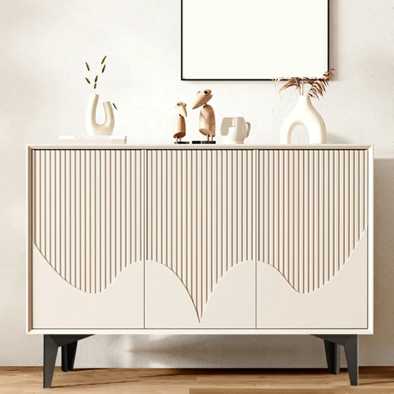 Hallway White Wood Shoe Cabinet with Slate