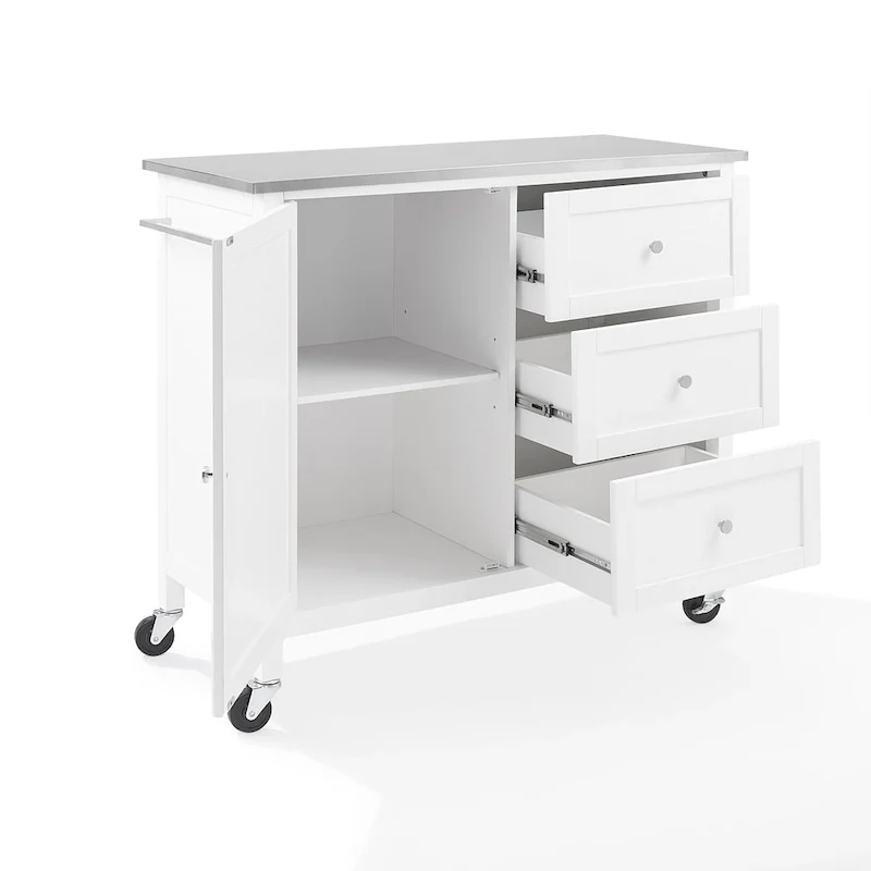 Crosley Soren Stainless Steel Top Kitchen Island/Cart - 18.13d x 42.13w x 37.5h