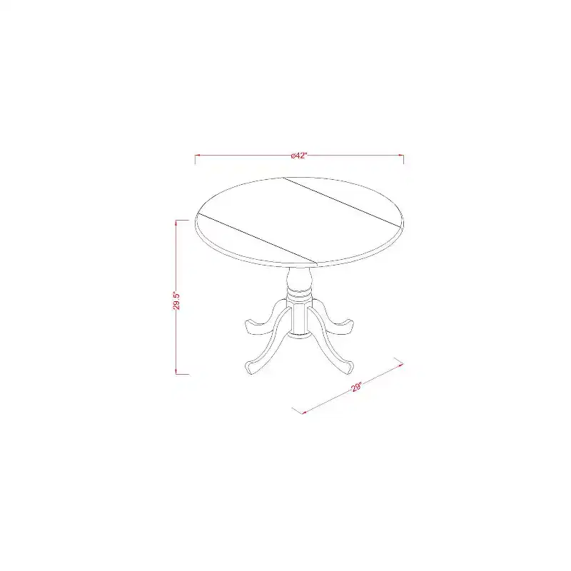 HomeStock 5-Piece Round Black Finish Solid Wood Top Dining table with 4 Chairs