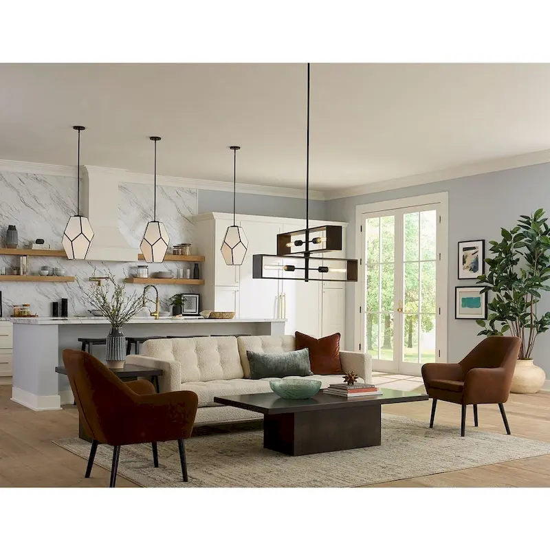 Latham Collection One-Light Matte Black Contemporary Pendant - 14 in x 14 in x 19.75 in