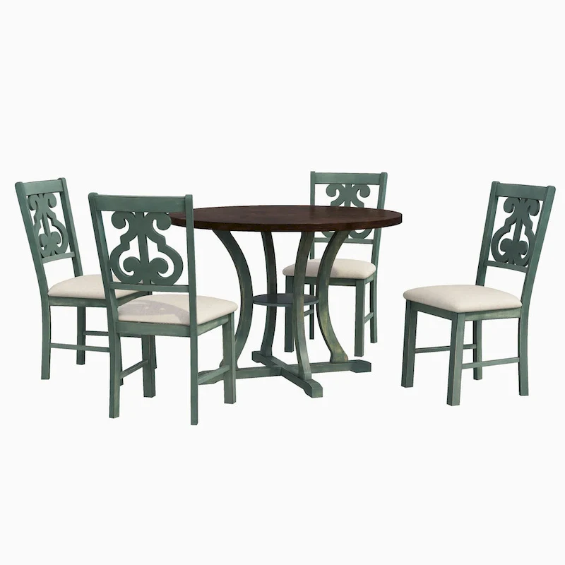 5-Piece Round Dining Table and Chair Set