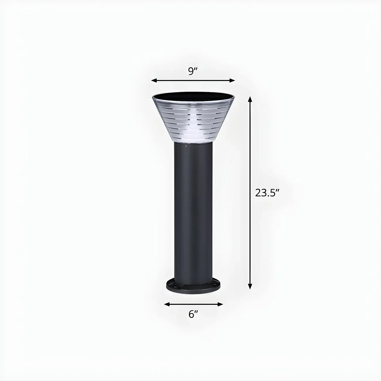 Modern Solar Pillar Conical Metal Landscape Lighting