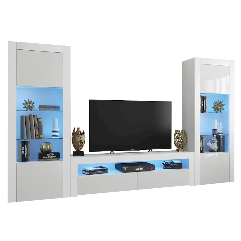 Milano Set Modern Wall Unit Entertainment Center