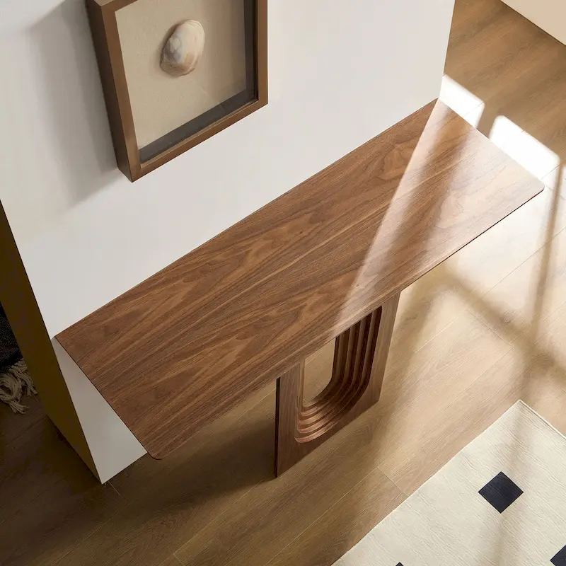 Modern Narrow Console Table with Unique Loopback Design
