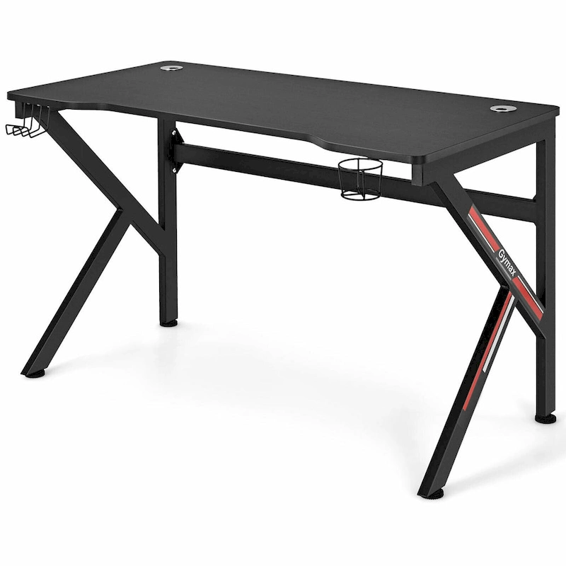 Gymax 48  K-shaped Gaming Desk Computer Table with Cup Holder &