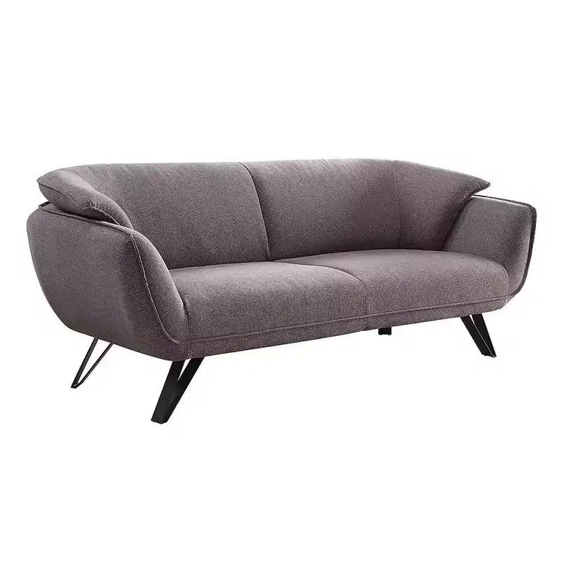 78" Dalya Sofa Gray Linen - Acme Furniture: Velvet Upholstery, Includes 2 Accent Pillows