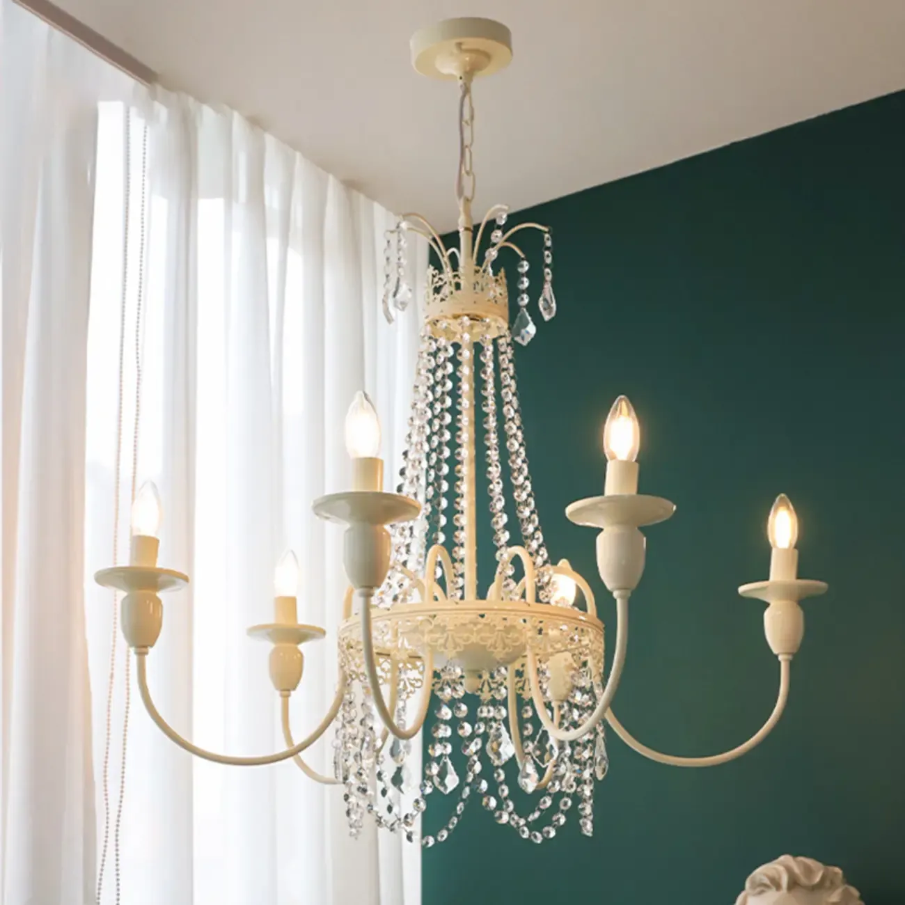 Vintage Crystal Adjustable Chandelier for Dining Room Decor