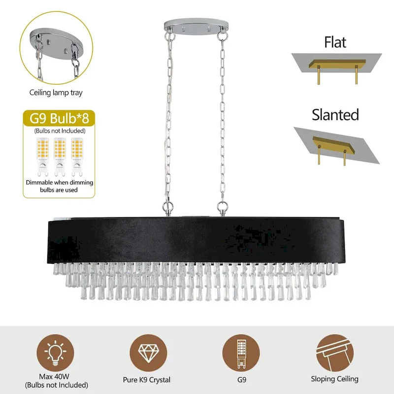 Crystal chandelier-without bulbs