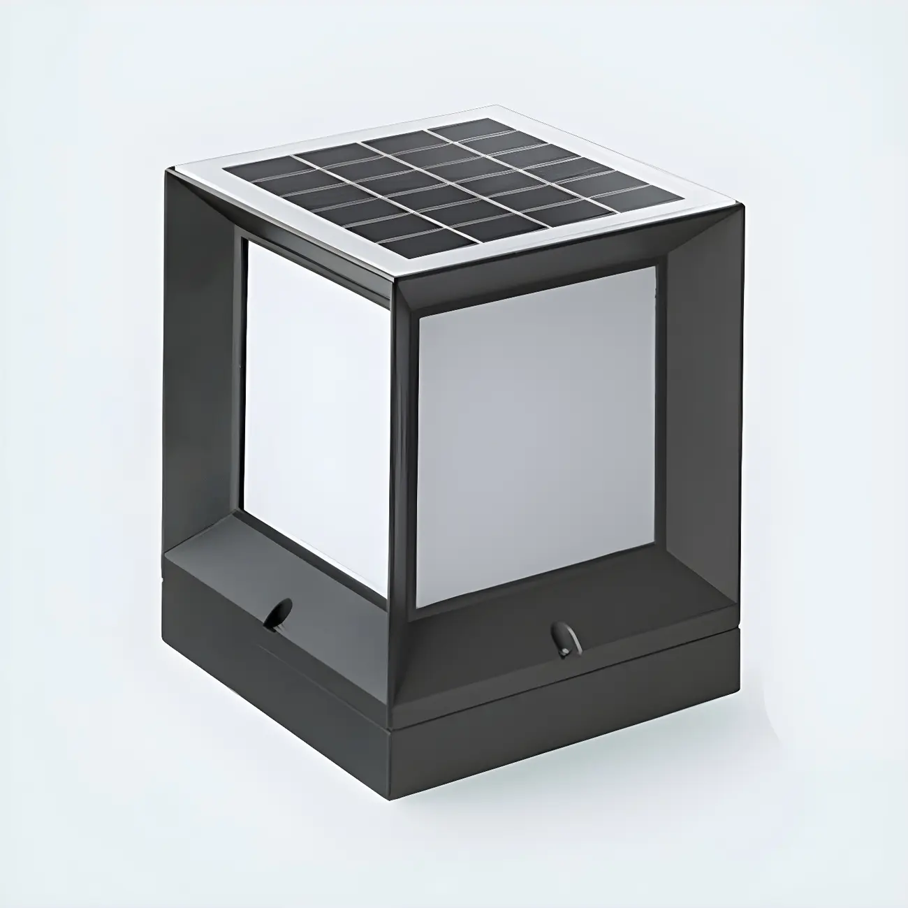 Simple Smooth Metal Cube Post Cap Light