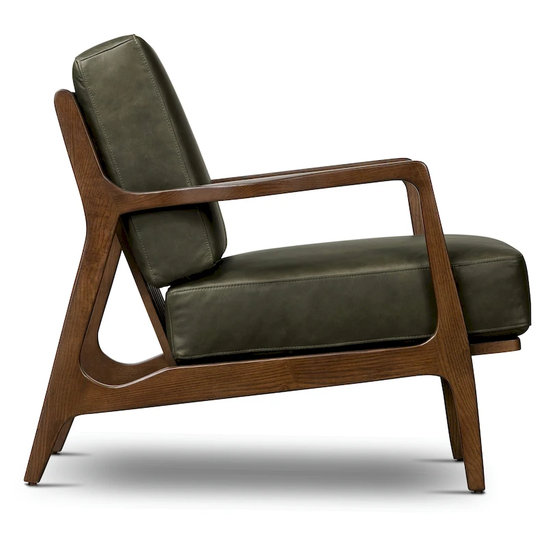 Poly & Bark Verity Leather Lounge Chair - Full Grain Genuine Italian Leather