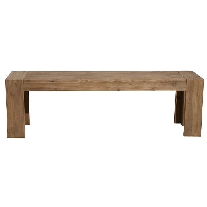 HomeRoots 58  Natural Distressed Solid Wood Dining Bench - 58