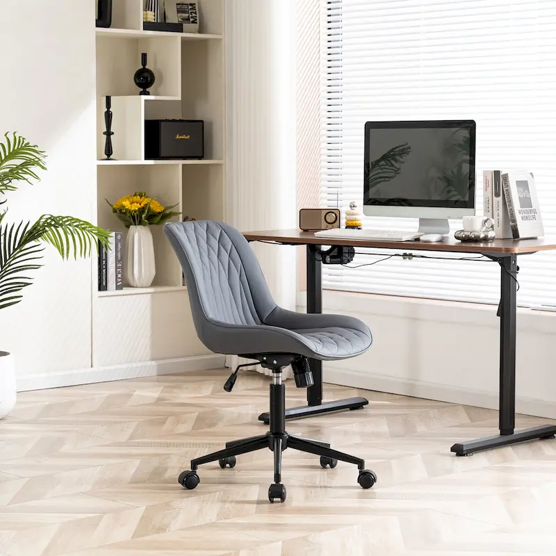 Armless Home Office Desk Chairs with Wheels Rolling Task Chair