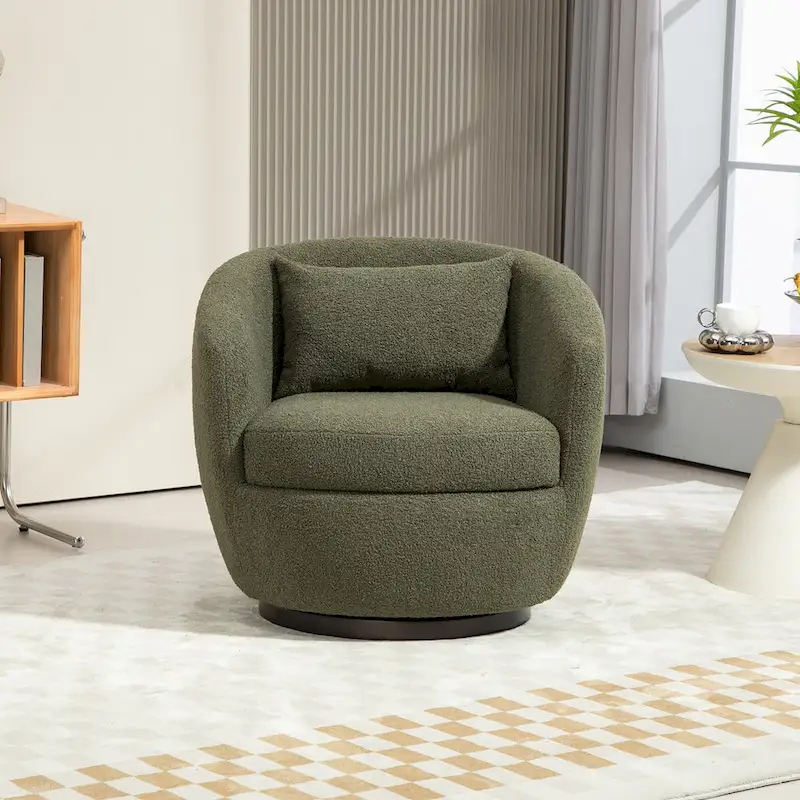 Modern Living Room Swivel Barrel Armchair