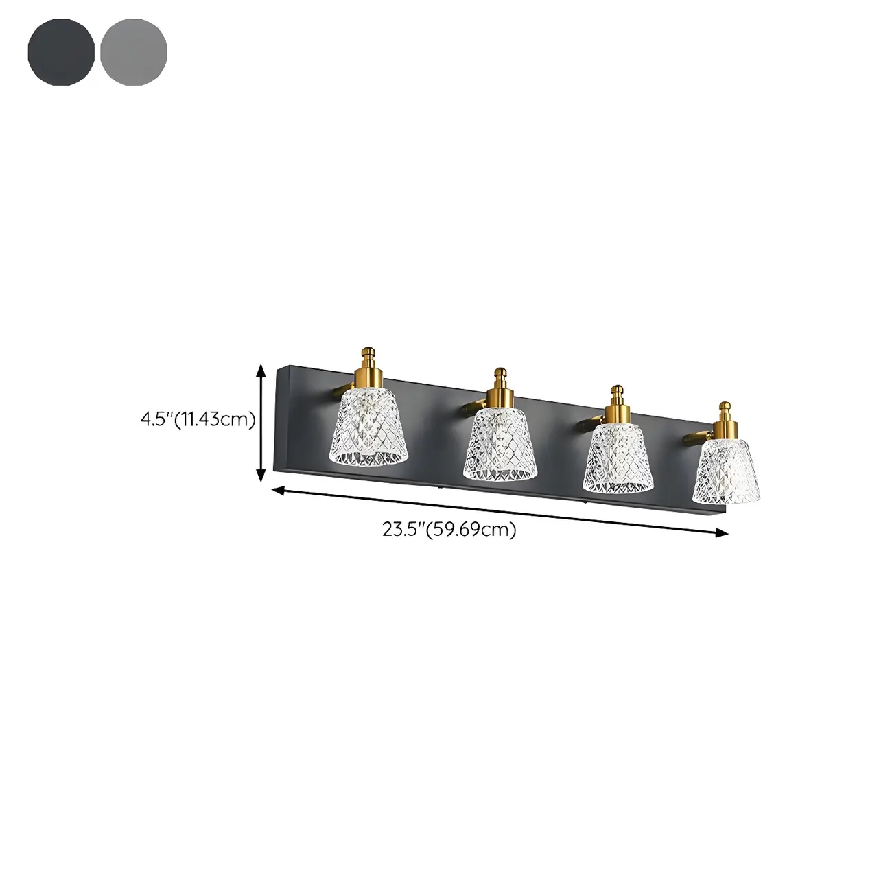 3-Light Modern Clear Glass Silver Bathroom Vanity Light