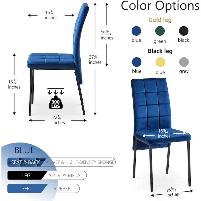 Howtai Upholstered Velvet Dining Chair High Back
