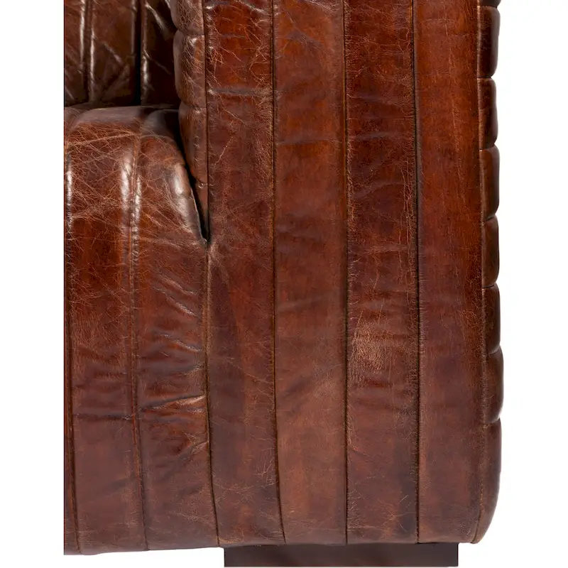 Aurelle Home Caolo Modern Channel-Stitched Leather Sofa