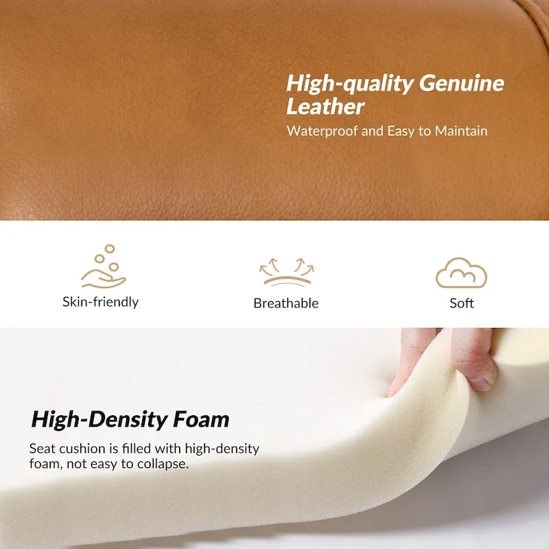 Xaver Traditional Genuine Leather Armchair With Solid Wood Legs by HULALA HOME