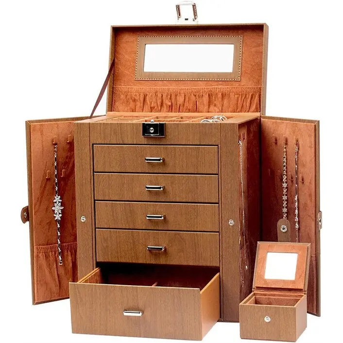 Jewelry in Style5-Layer Leather jewelry box - 5.9D x 10.43W x 11H