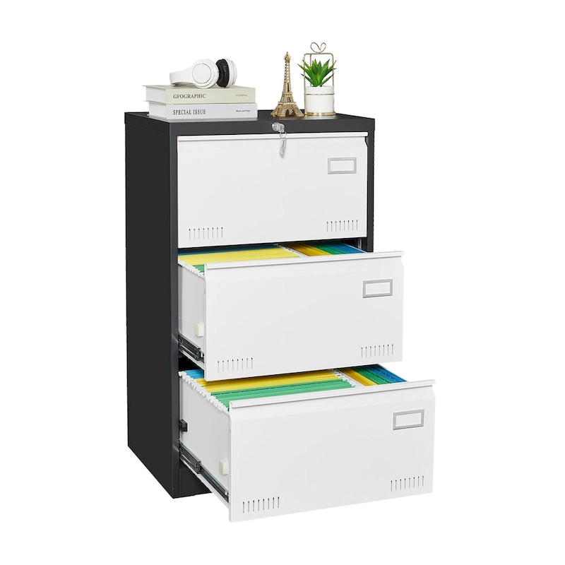 Metal Lateral 3 Drawer File Cabinet with Lock