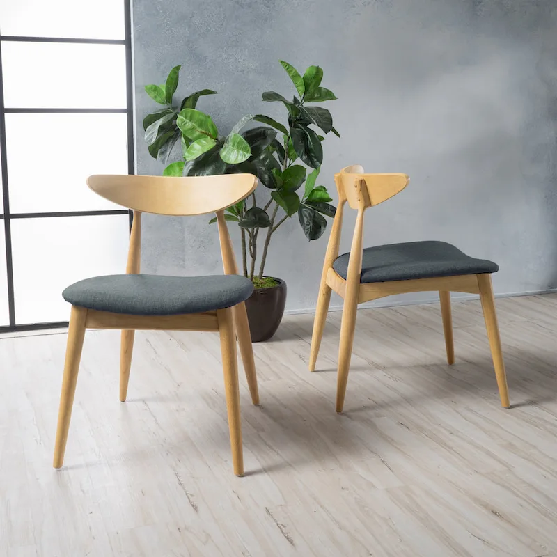 Barron Mid-Century Modern Dining Chairs (Set of 2) by Christopher Knight Home - 22.50 W x 19.75 L x 28.75 H
