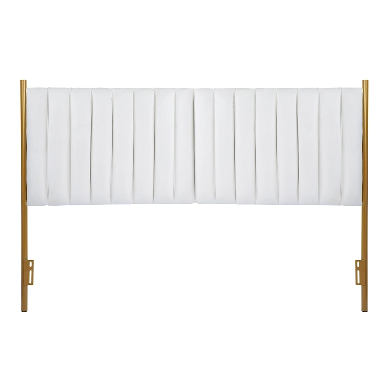 Silver Orchid Flohr Velvet Upholstered King Headboard