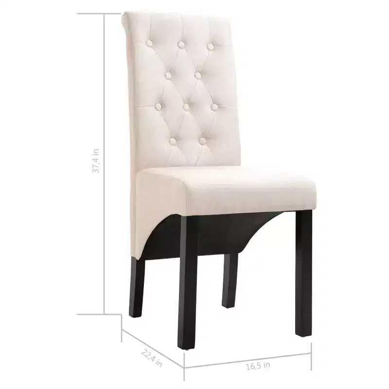 CLIHOME Modern style dining chair, solid wood leg soft cushion fabric kitchen chair(Set of 2)