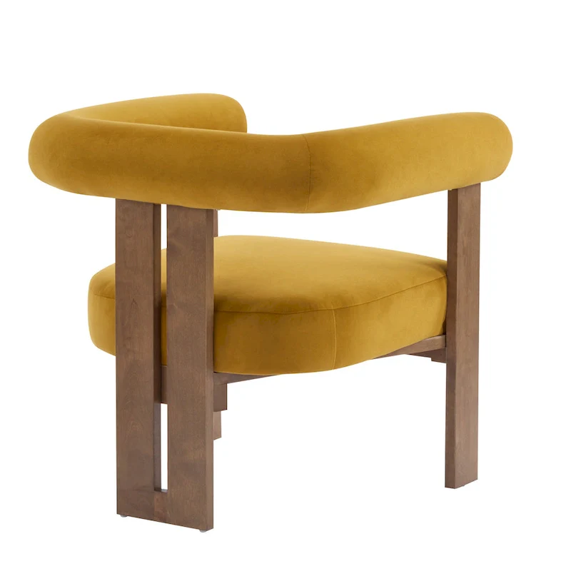 Velvet Round Arm Accent Chair - Single Seat