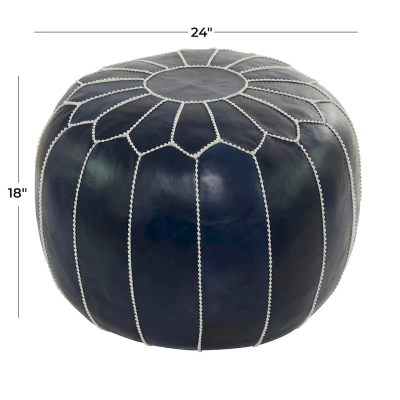 Leather Bohemian Pouf