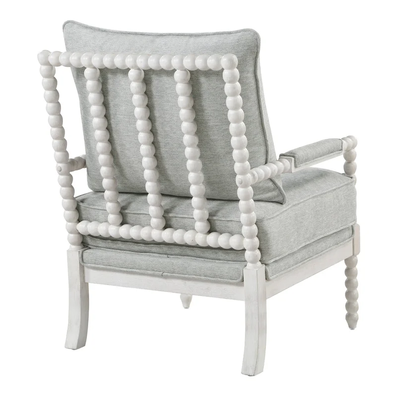 Kaylee Spindle Chair in Fabric with White Frame