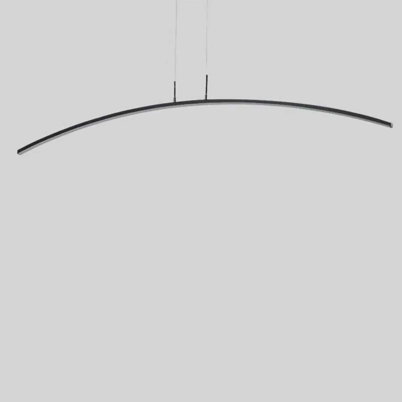 Black Linear Silica Gel Island Pendant Light Arch Shaped LED