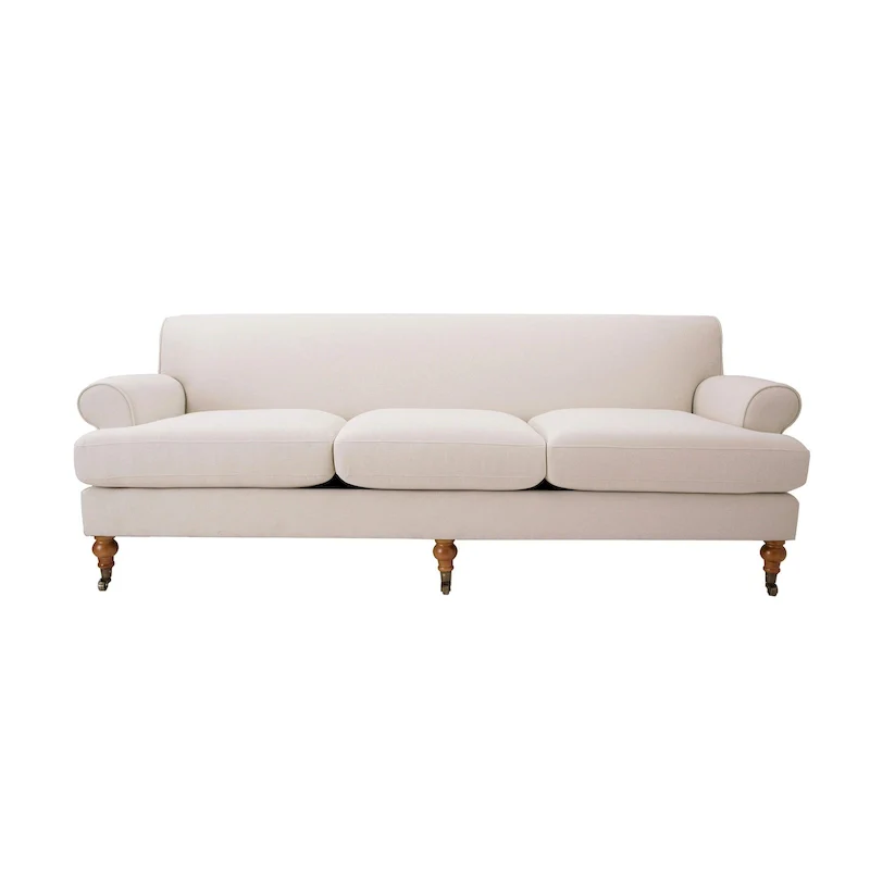 88 Inch Living Room Sofa  Three Cushion Couch with Rolled Arms and Tight Back  Minimal Assembly Required