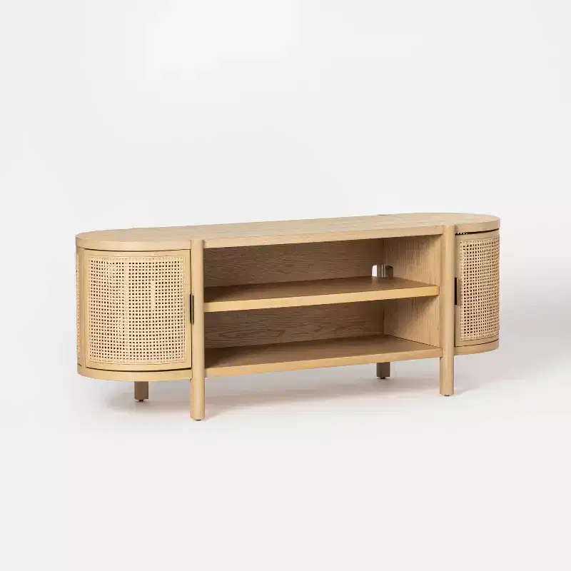 Caned Door TV Stand for TVs up to 60