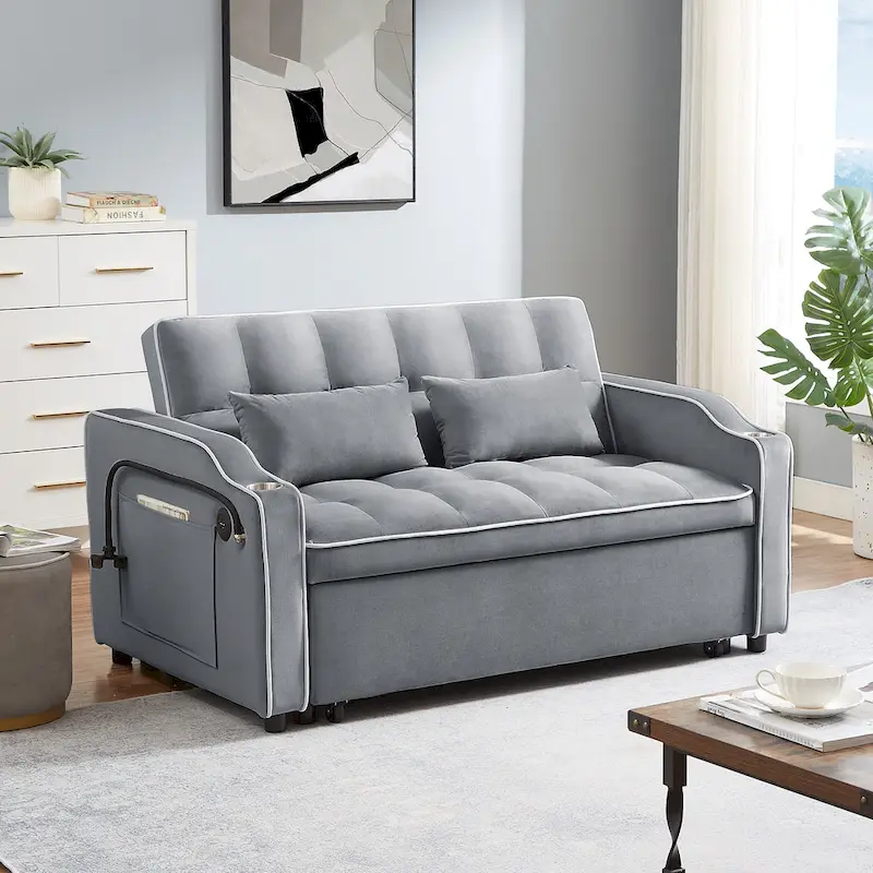 Modern sofa sofa sofa velvet pull-out bed