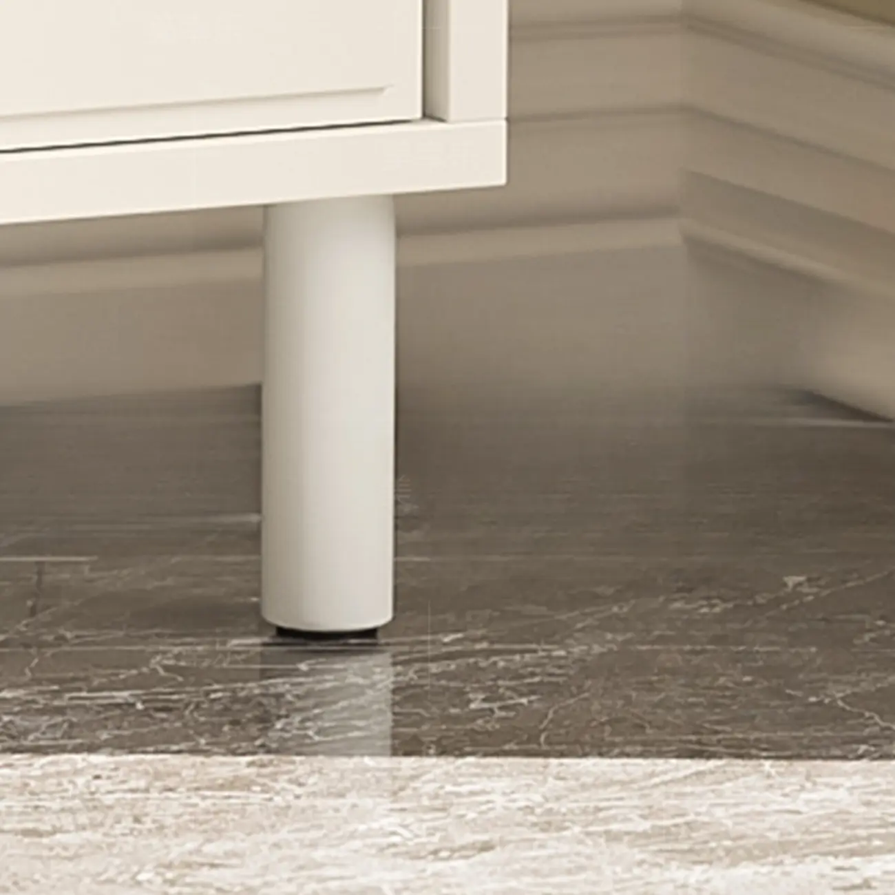 3-5 Shelves White Glass Display Cabinet with Flip Cover