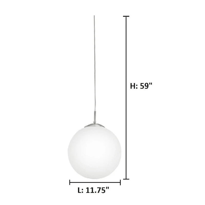Eglo Rondo 1-light 60-watt Pendant with Matte Nickle Finish and Opal Glass