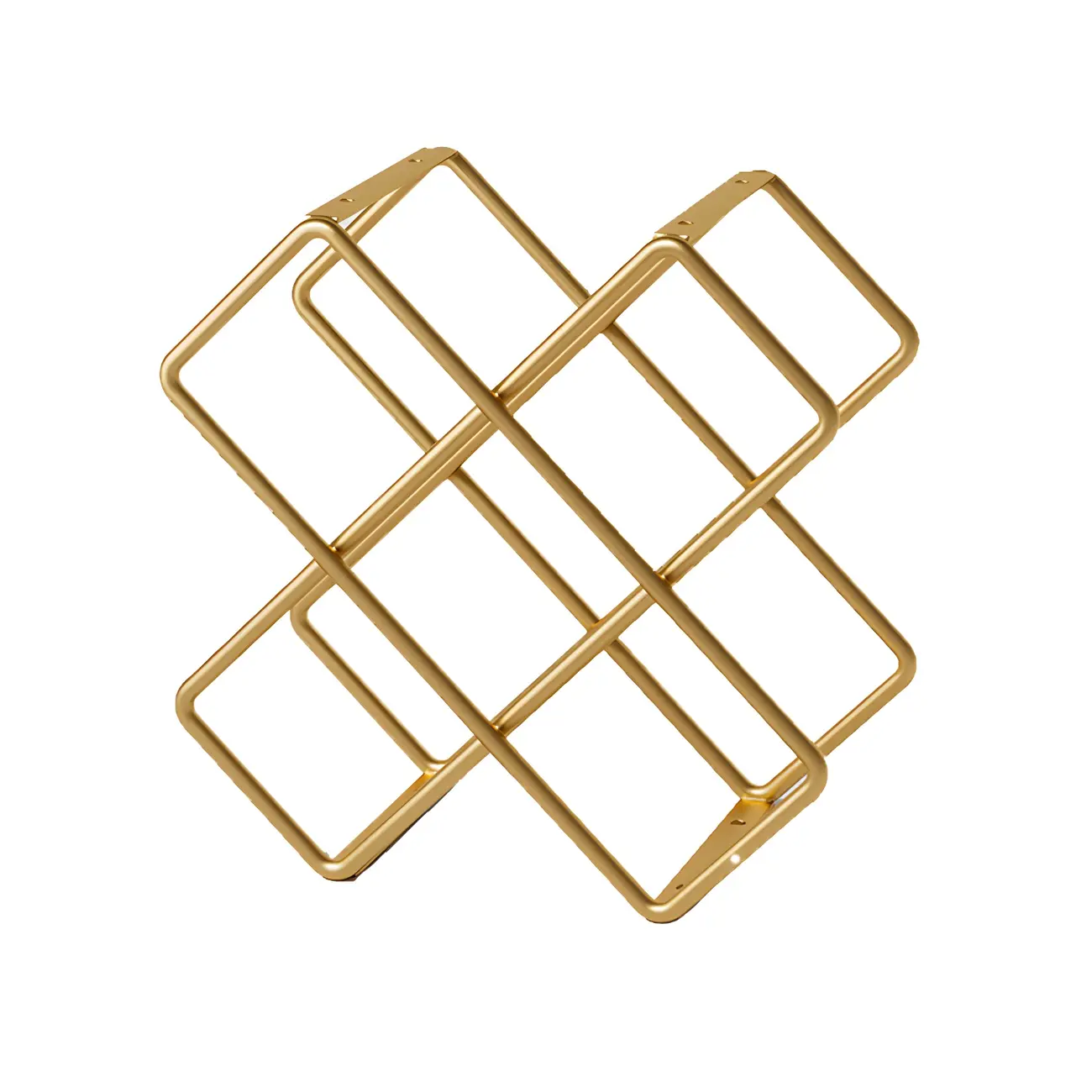 Tabletop Gold Metal Stackable Wine Bottle Rack