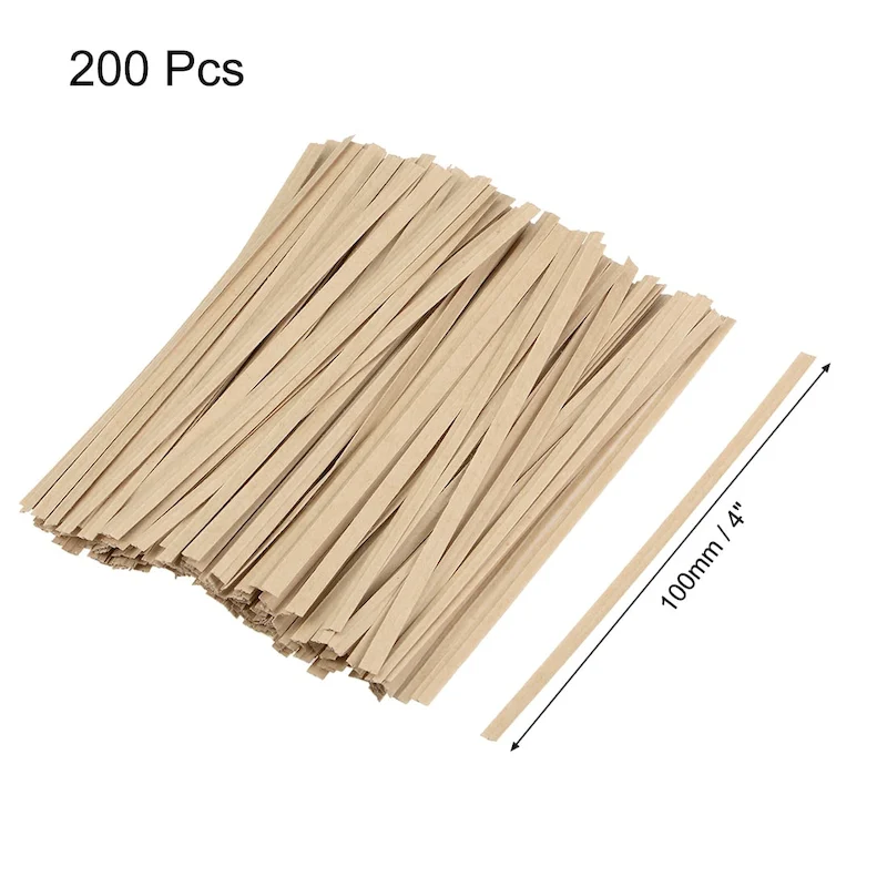 Long Strong Twist Ties 4 Inches Quality Kraft Closure Tie Khaki 200pcs