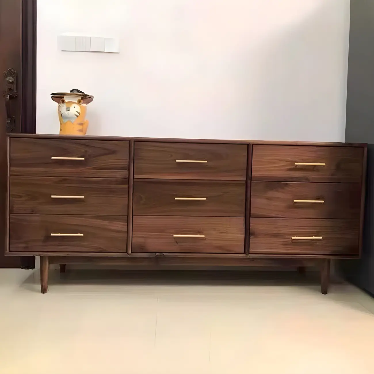 Classic Pine Wood Natural Double Dresser