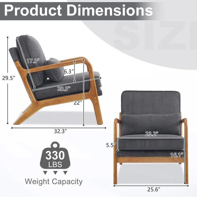 2-pc Upholstered Linen Blend Accent Chair