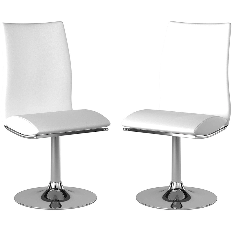 Chrome Base Swivel Dining Chair, Set 2