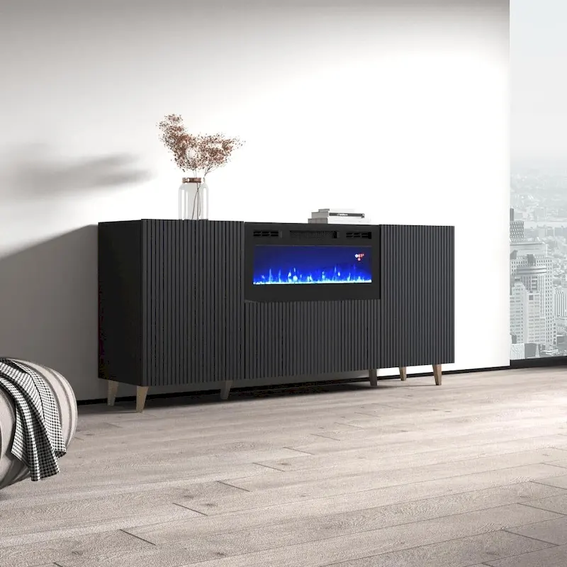 Pafos BL-EF Electric Fireplace 71 Sideboard