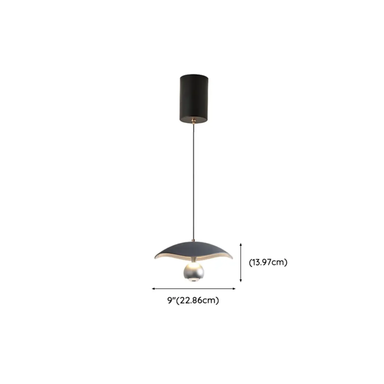 Modern Black 2-Light Pendant Light Fixture Adjustable Height