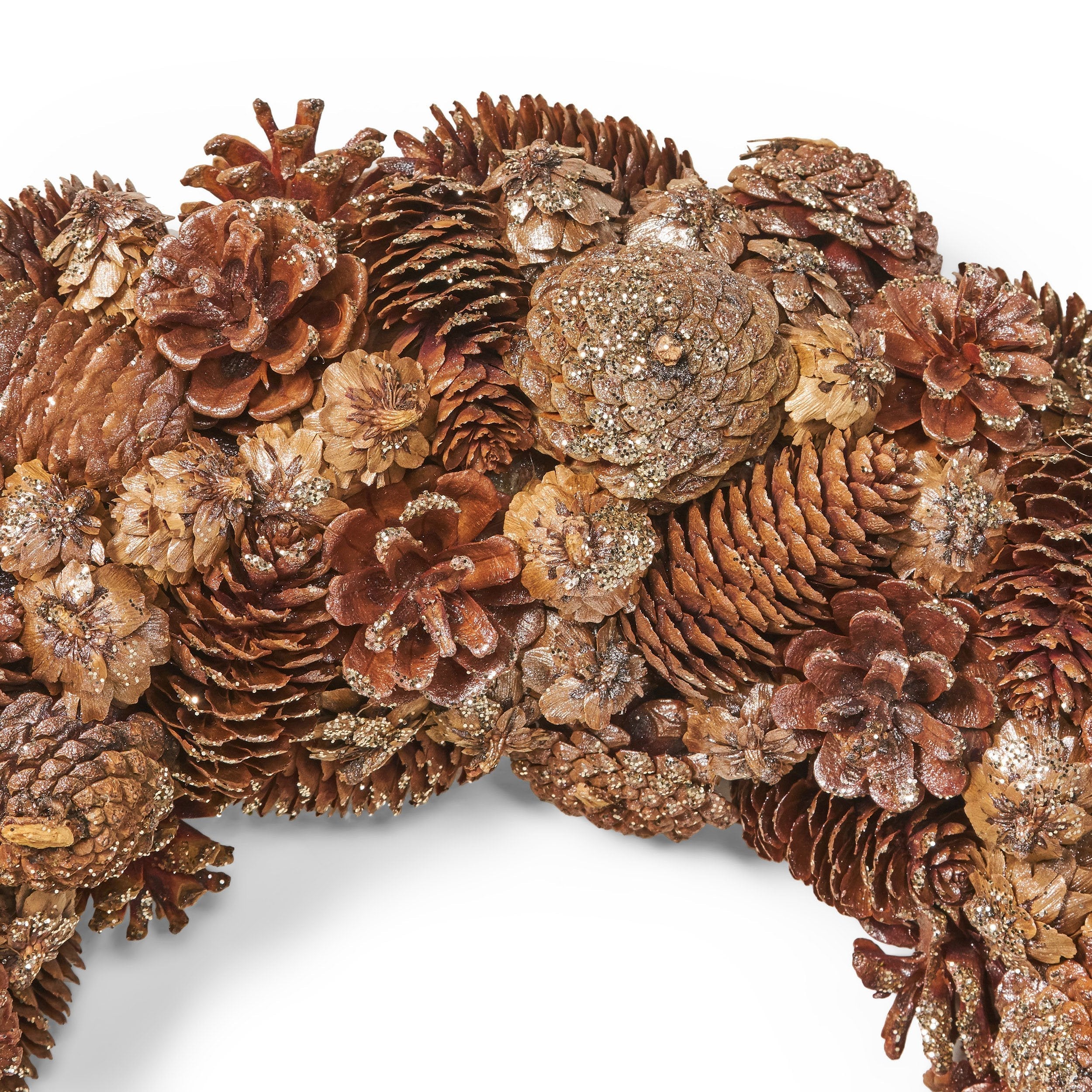 18.5 Pine Cone and Glitter Unlit Artificial Christmas Wreath - NH666313